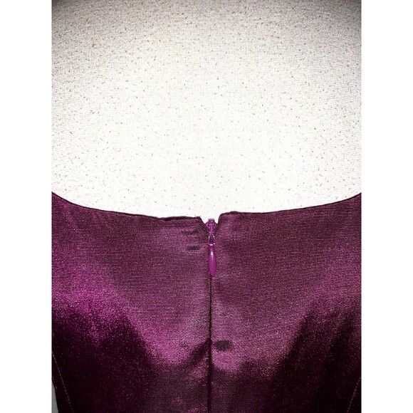 ELIZA J Size 12 A-Line Dress Purple Sleeveless Pockets Shiny Belt - Picture 4 of 5